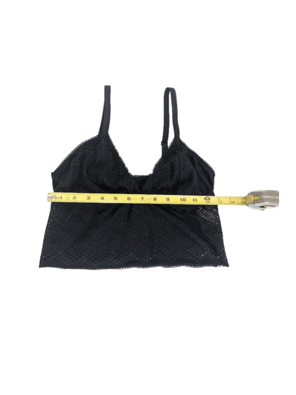 Auden Longline Bralette Black Lace Festival Boho Minimalist Lingerie Soft Cup M - Picture 7 of 12